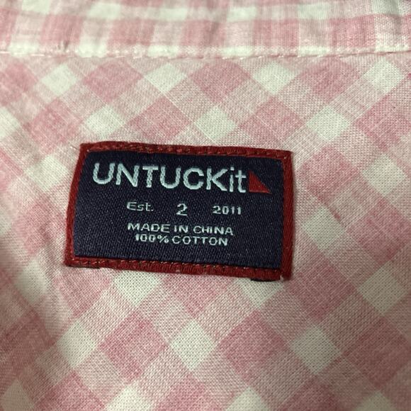 Women's Cotton Button Up Long Sleeve Shirt Sz 2 Gingham Casual Barn UNTUCKit - Picture 6 of 6